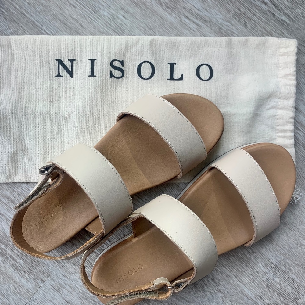 SOLD OUT COLOR | NWT Nisolo Go-To Flatform Sandal in Bone, Size 9